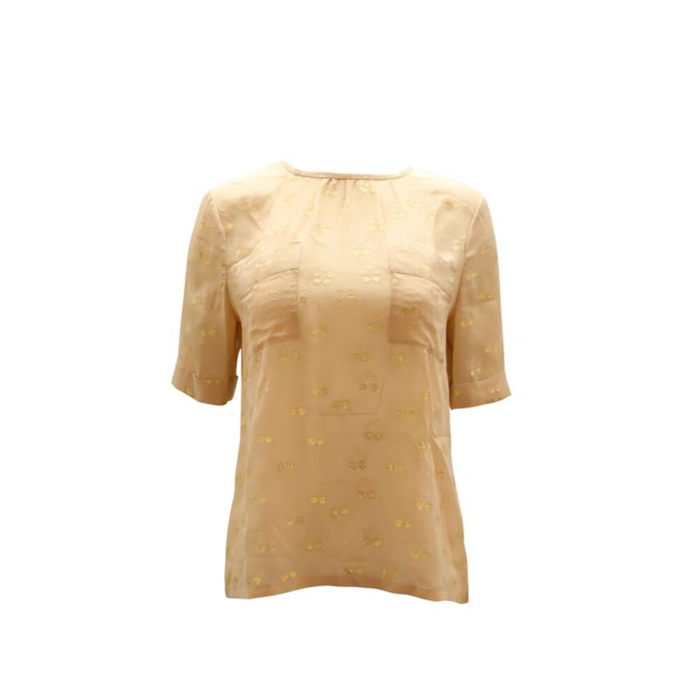 Marc by Marc Jacobs Sheer Blouse with Gold in Pink Silk